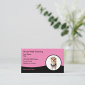 Schattigee Unieke Huis Schoonmaak Maid Visitekaart Visitekaartje (Staand voorkant)