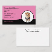 Schattigee Unieke Huis Schoonmaak Maid Visitekaart Visitekaartje (Voorkant / Achterkant)