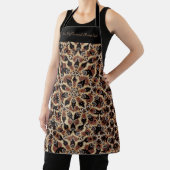 Schattigee Unieke Kunst Leopard Print & Quote Schort (Insitu)