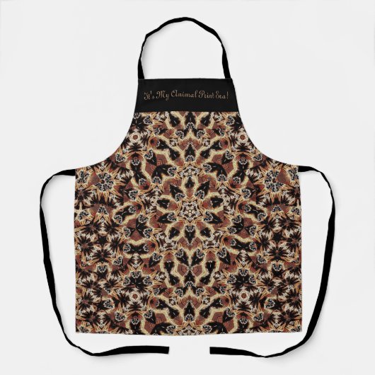 Schattigee Unieke Kunst Leopard Print & Quote Schort (Voorkant)