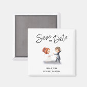 Schattigee unieke paar dansen romantische bruiloft magneet (Voorkant / Achterkant)