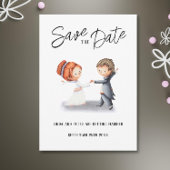 Schattigee unieke paar dansen romantische bruiloft save the date