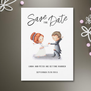 Schattigee unieke paar dansen romantische bruiloft save the date