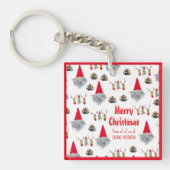 Schattigee unieke rode kerst sleutelhanger klanten (voorkant)
