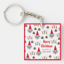 Schattigee unieke rode kerst sleutelhanger klanten