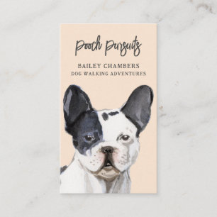 Schattigee unieke Waterverf Dog Walker Visitekaart Visitekaartje