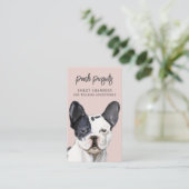 Schattigee unieke Waterverf Dog Walker Visitekaartje (Staand voorkant)