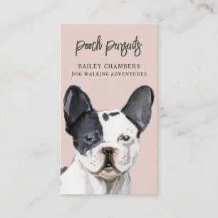 Schattigee unieke Waterverf Dog Walker Visitekaartje