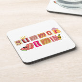 Schattigee unieke zomervakantie bier onderzetter (Linkerzijde)