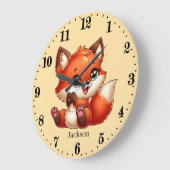 Schattigee Unisex baby Fox Voeg naam toe Grote Klok (Hoek)