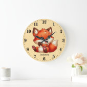 Schattigee Unisex baby Fox Voeg naam toe Grote Klok (Huis)