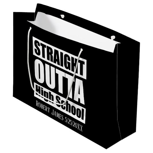Schattigee unisex High school Afstuderen voeg naam Groot Cadeauzakje (Voorkant Gekanteld)