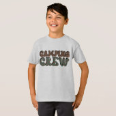 Schattigee Unisex kinder Camping Crew Word Art T-shirt (Voorkant volledig)