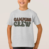 Schattigee Unisex kinder Camping Crew Word Art T-shirt (Voorkant)
