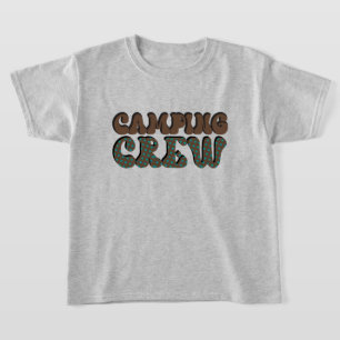 Schattigee Unisex kinder Camping Crew Word Art T-shirt