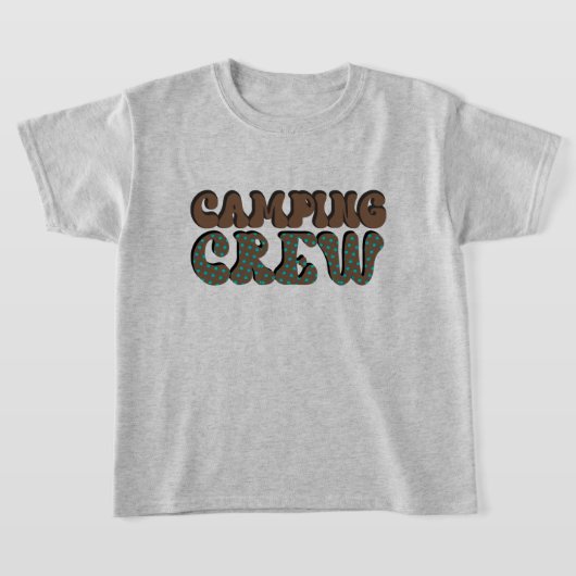 Schattigee Unisex kinder Camping Crew Word Art T-shirt (Laagn)