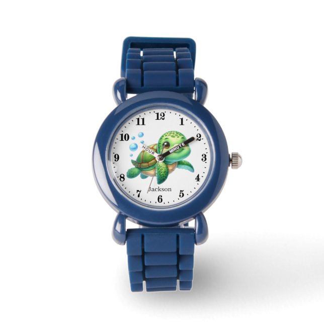 Schattigee unisex kinder zeepaardliefhebbers Voeg  Horloge (Voorkant)