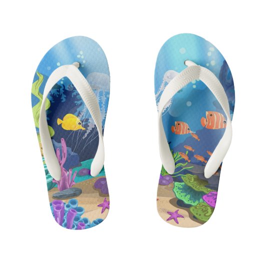 Schattigee unisex oceaan vis Kind Kinder Teenslippers (Voetbed)
