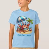 Schattigee unisex strandkrab tekst toevoegen t-shirt (Voorkant)