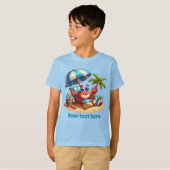 Schattigee unisex strandkrab tekst toevoegen t-shirt (Voorkant volledig)