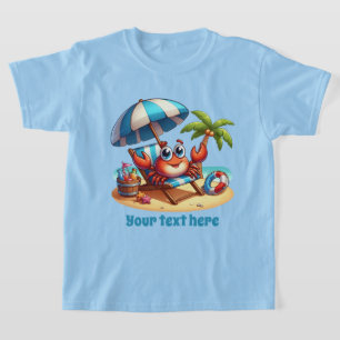 Schattigee unisex strandkrab tekst toevoegen t-shirt