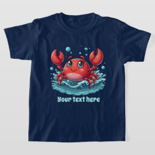 Schattigee unisex strandkrab tekst toevoegen t-shirt