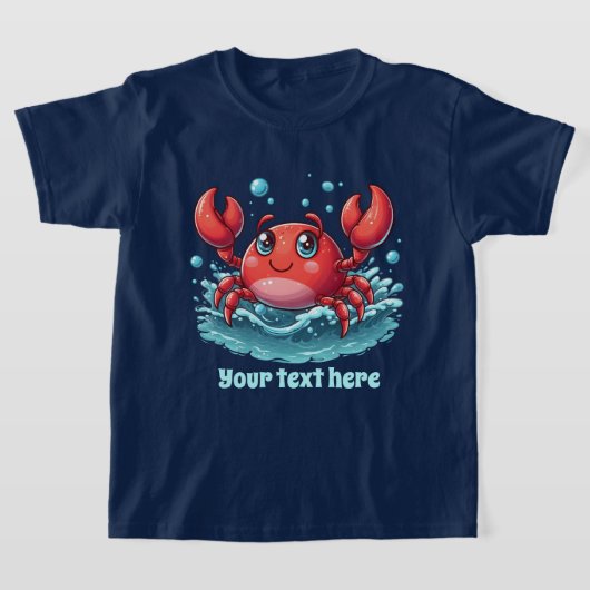 Schattigee unisex strandkrab tekst toevoegen t-shirt (Laagn)