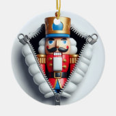 Schattigee Unzipped Notenkraker Kerst Keramisch Ornament (Voorkant)