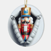 Schattigee Unzipped Notenkraker Kerst Keramisch Ornament (Links)