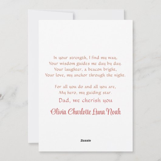 Schattigee Vader en Dochter Voorleestijd Waterverf Feestdagenkaart (Achterkant)