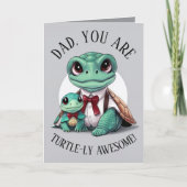 Schattigee vader en Kind Schildpad Vaderdag Kaart  (Voorkant)