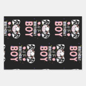 Schattigee vader van de verjaardag jongen Koe Boer Inpakpapier Vel (Voorkant 3)