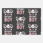 Schattigee vader van de verjaardag jongen Koe Boer Inpakpapier Vel (Voorkant)