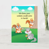 Schattigee vader Verjaardag Kaart: Smart Squirrel Kaart (Voorkant)