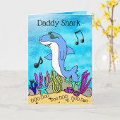 Schattigee Vaderdag Daddy Shark Kaart (Gele Bloem)