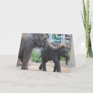Schattigee Vaderdag Kaart, Olifant vader en baby Kaart