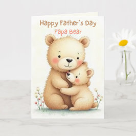 Schattigee Vaderdag met Beren Zacht Pasteldier Kaart
