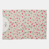 Schattigee vakantie Candy Cane Waterverf Theedoek (Horizontaal)