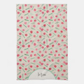 Schattigee vakantie Candy Cane Waterverf Theedoek (Verticaal)