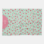 Schattigee vakantie Candy Cane Waterverf Theedoek (Horizontaal)