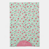 Schattigee vakantie Candy Cane Waterverf Theedoek (Verticaal)