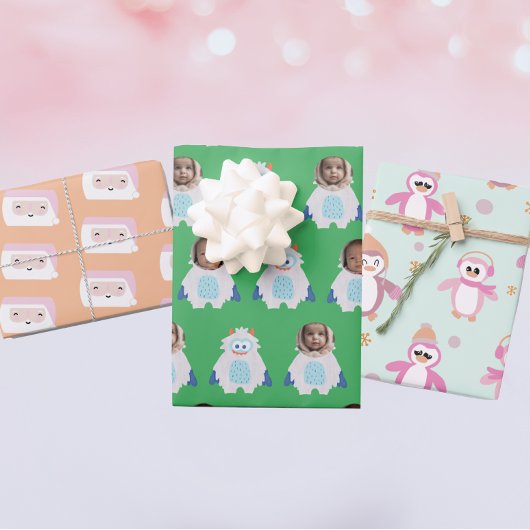 Schattigee vakantie Cartoon Patterns Custom Kinder Inpakpapier Vel