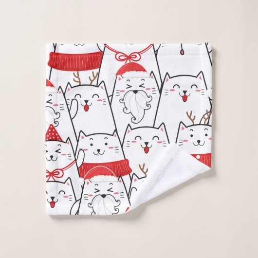 Schattigee vakantie Cat Design Bad Handdoek (Wasdoekje)