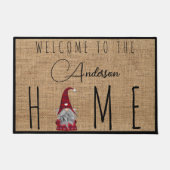 Schattigee vakantie Christmas Plaid Gnome Home Deurmat (Voorkant)