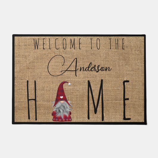 Schattigee vakantie Christmas Plaid Gnome Home Deurmat (Voorkant)