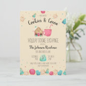 Schattigee Vakantie Cookie Exchange Cookies & Caca Kaart (Staand voorkant)