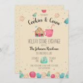 Schattigee Vakantie Cookie Exchange Cookies & Caca Kaart (Voorkant / Achterkant)