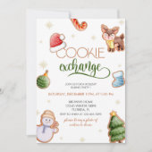 Schattigee Vakantie Cookie Exchange Invitation Kaart (Voorkant)