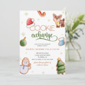 Schattigee Vakantie Cookie Exchange Invitation Kaart (Staand voorkant)