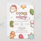 Schattigee Vakantie Cookie Exchange Invitation Kaart (Voorkant)